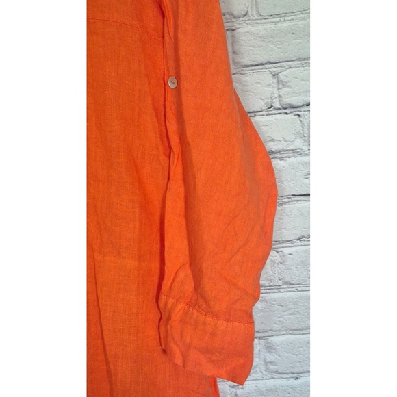 Talia Benson Citris Pop Beach Stroll Linen Dream Shirt Dress THROW AND WOW - Picture 7 of 9